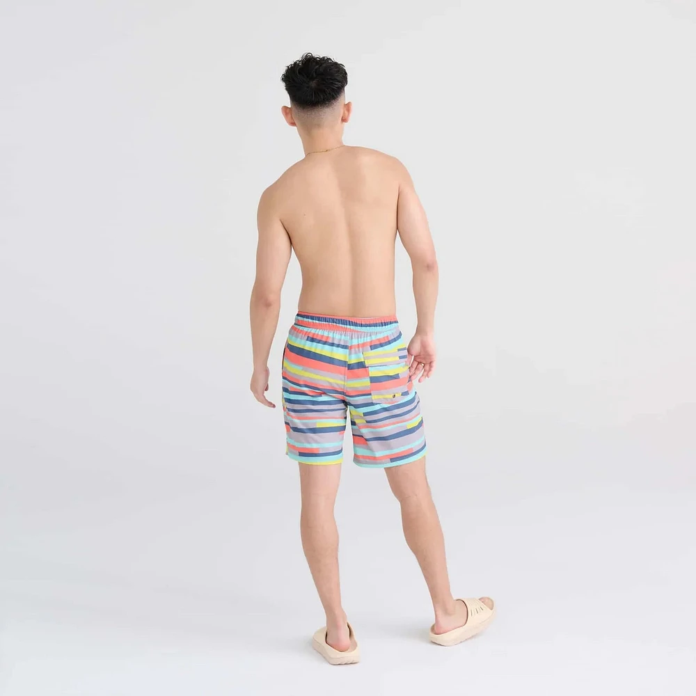 Maillot de bain Saxx Oh Buoy 2in1 VOLLEY 7" Improv Stripe-Alloy Multi