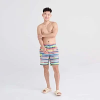 Maillot de bain Saxx Oh Buoy 2in1 VOLLEY 7" Improv Stripe-Alloy Multi