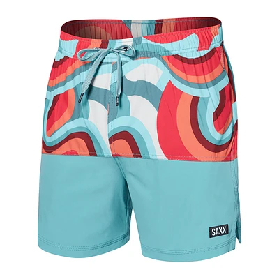 Maillot de bain Saxx Oh Buoy 2in1 VOLLEY 5" COLORBLOCKED GIANT WAVE/SEA FOAM