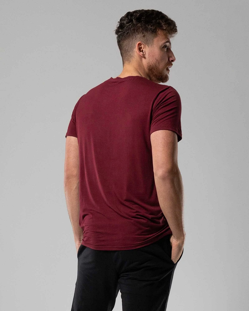 T-shirt Nu bordeaux en bambou