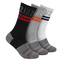 SPORT CREW SOCK 3 PACK -Black Grey White