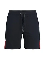 Short de coton ouaté Jack & Jones logo blocking navy blazer