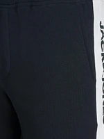 Short de coton ouaté Jack & Jones logo blocking navy blazer