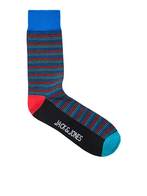 Pair of Jack & Jones Colorful Stripe Electric Blue socks