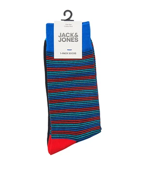 Pair of Jack & Jones Colorful Stripe Electric Blue socks