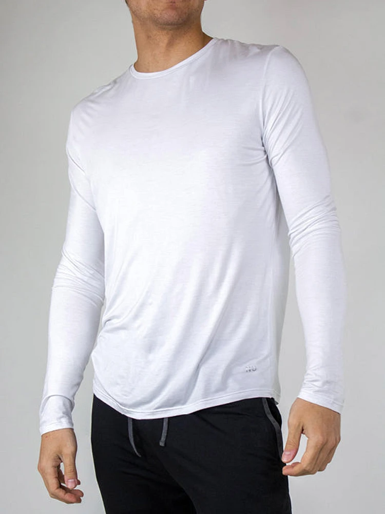 Chandail manches longues en bambou blanc
