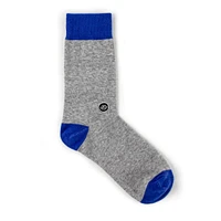 Hook - Crew Sock : Pale gray and Blue