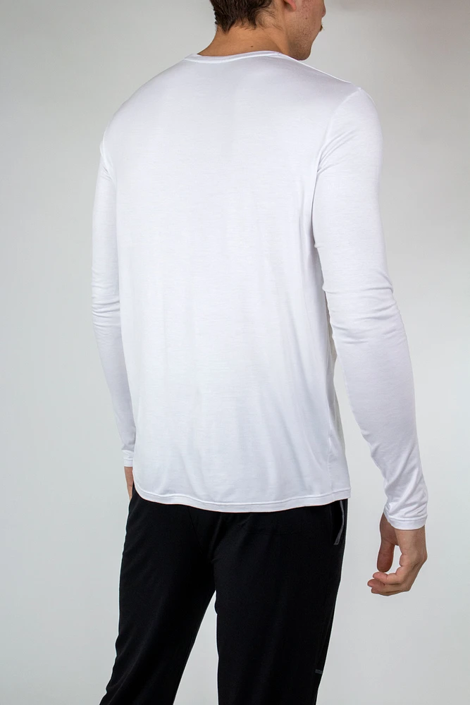 Chandail manches longues en bambou blanc