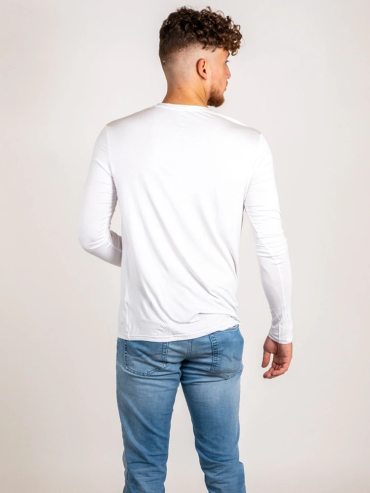 Chandail manches longues en bambou blanc