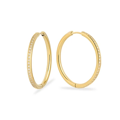 Boucles oreilles éternité minces acier inox 30mm
