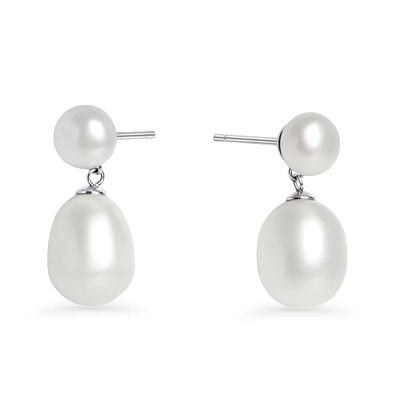 Boucles pendantes perles Reina