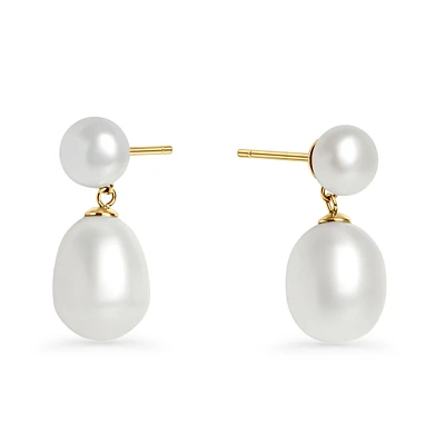 Boucles pendantes perles Reina