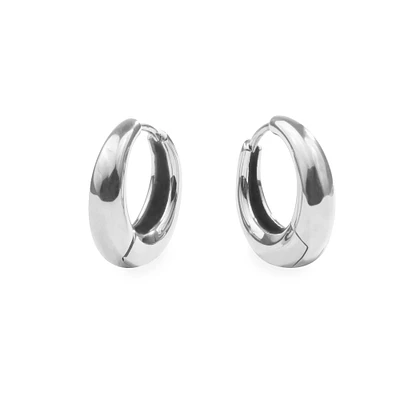 Boucles d'oreilles anneaux gonflées acier inox