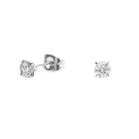 Boucles oreilles cz rond 4 mm acier inox