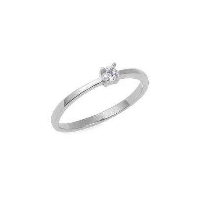 Bague engagement cz acier inox