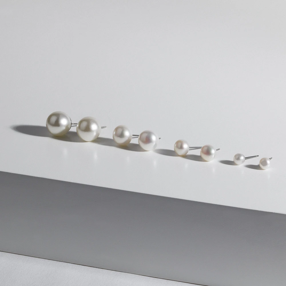 Stainless 10 mm pearl stud earrings