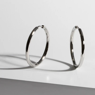 Stainless plain hoop earrings 20 mm