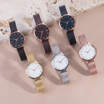 Small stainless steel stones watch