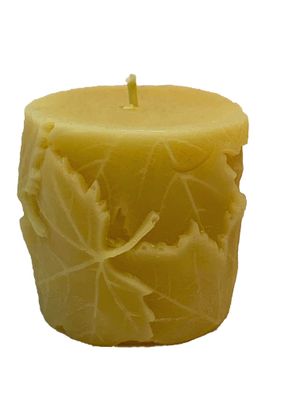 Maple Leaves Pillar Beeswax Candle
