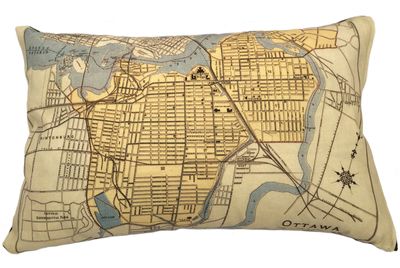 City of Ottawa Map Pillow