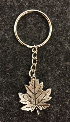 Maple Leaf Pewter Keychain