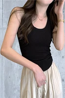ALINA BAMBOO-BLEND RIB TANK