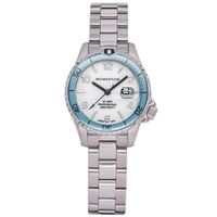 Momentum Mini II - White Dial, Aqua Bezel - Stainless STeel