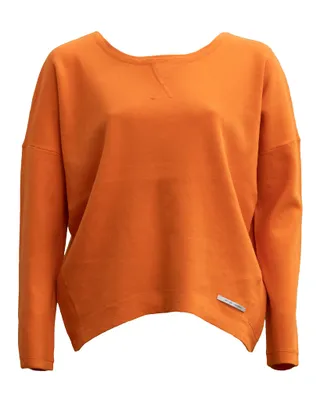 Pull over wide round neck sweatshirt with dropped shoulders and back tie key hole detail 100% cottonColor: SunkissedStyle: S20B077