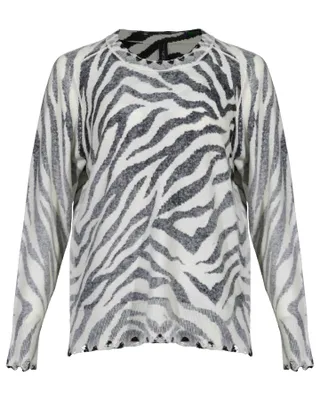 Zebra Print Cashmere Wool Sweater