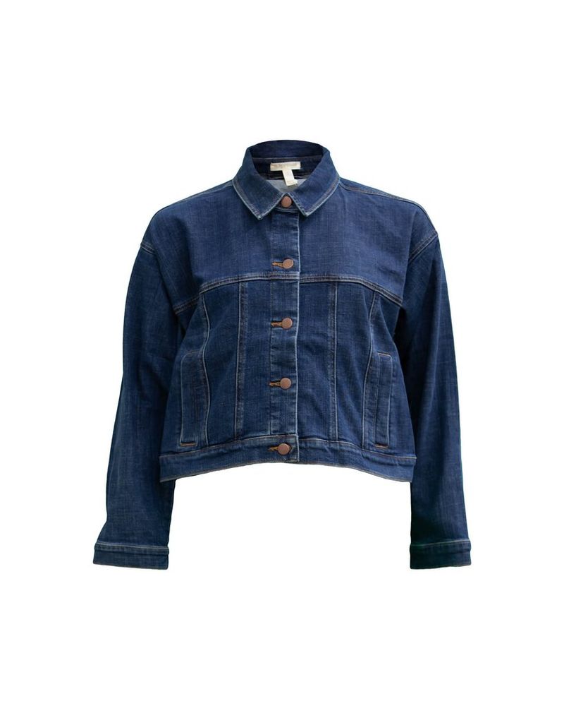 eileen fisher cropped denim jacket