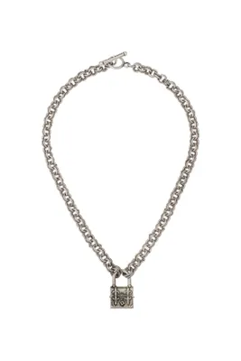 Double Cable Chain Lock Necklace