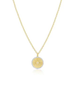 Fluted Disc Charm Necklace