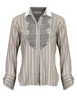 Striped Lace Detail Shirt
