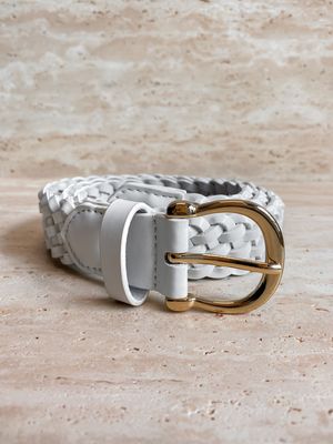 Classic Braided Belt White
