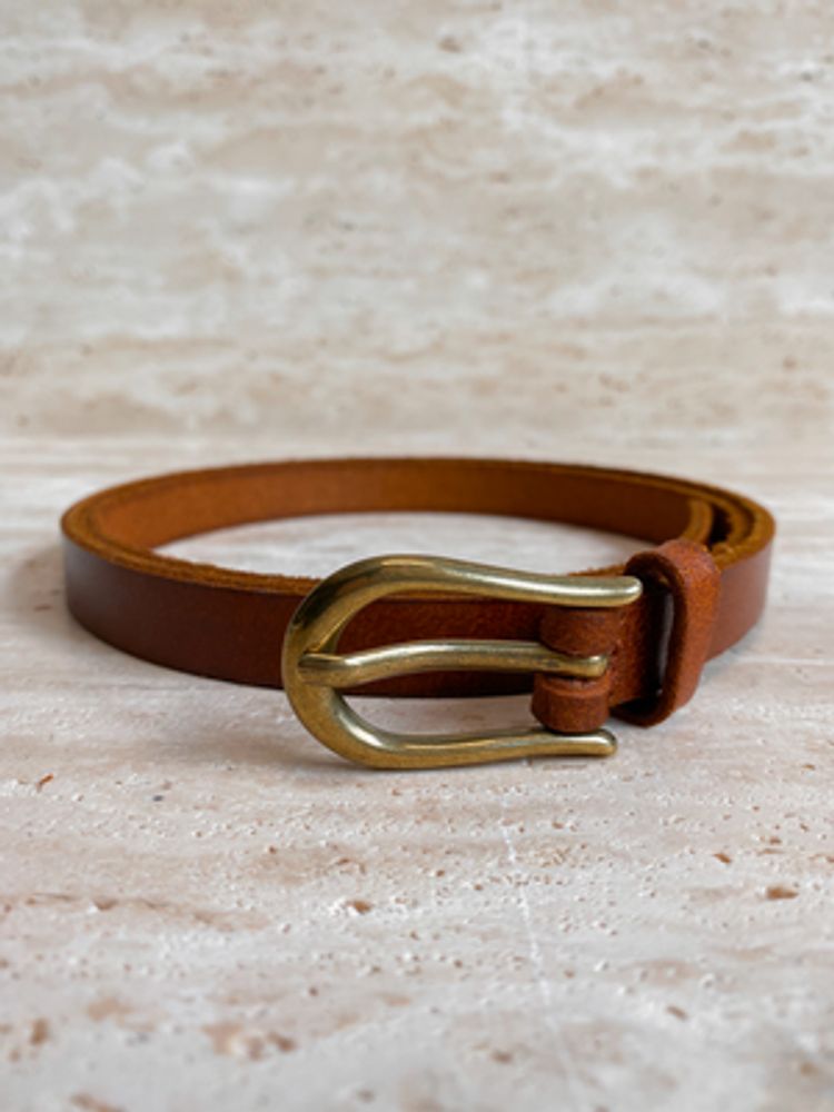 Most Wanted USA Thin Leather Belt Tan