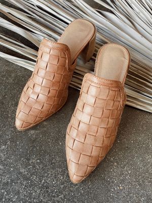 Stephanie Woven Mule Light Taupe