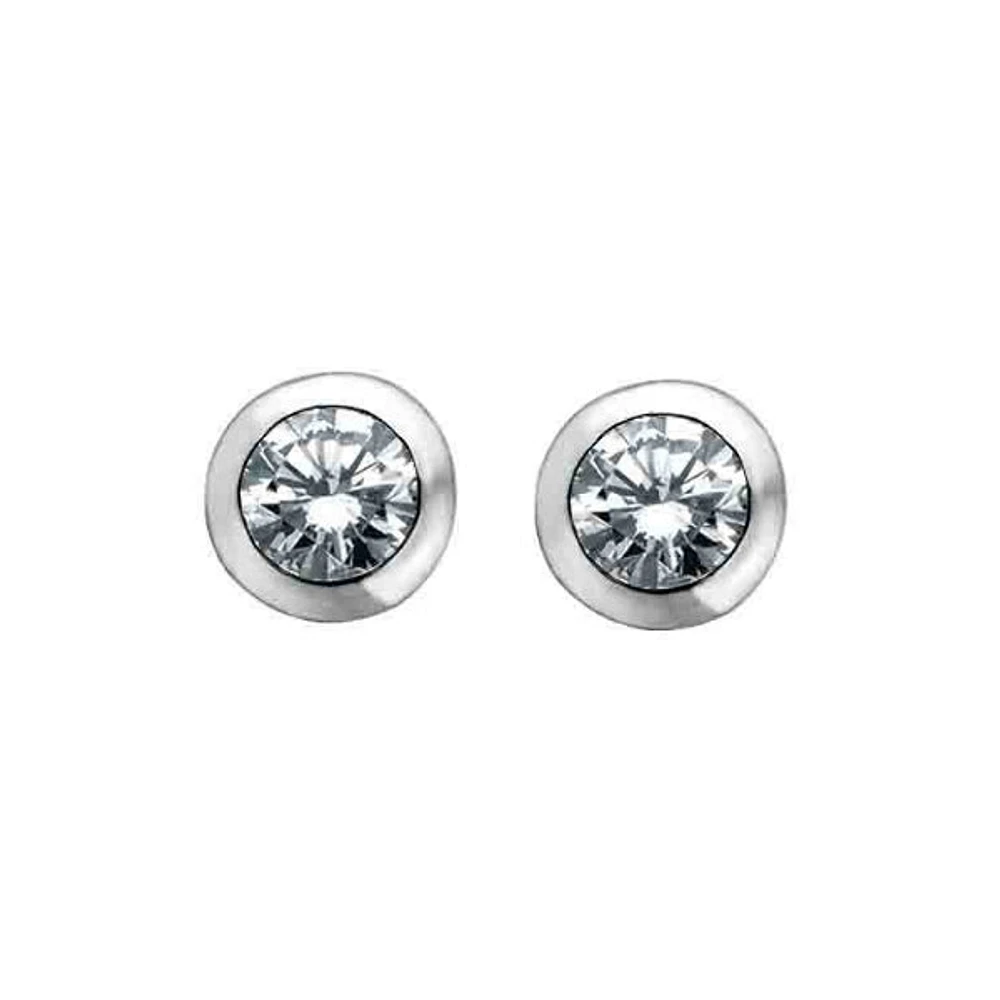 10k White Gold & Diamond Stud Earrings