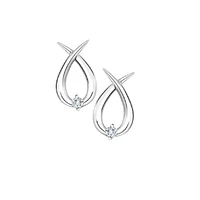 10k White Gold Diamond Earrings