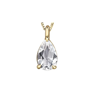 10k Yellow Gold White Topaz Necklace