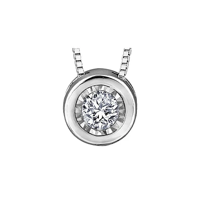 10k White Gold DIamond Illusion Necklace