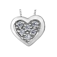 10k White Gold Diamond Heart Necklace