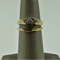 14k Yellow & White Gold Matching Diamond Bridal Set