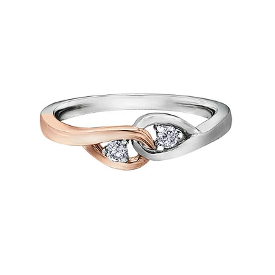 10k White & Rose Gold 'Together Forever' Diamond Ring