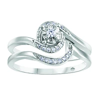 10k White Gold Matching Canadian Diamond Bridal Set