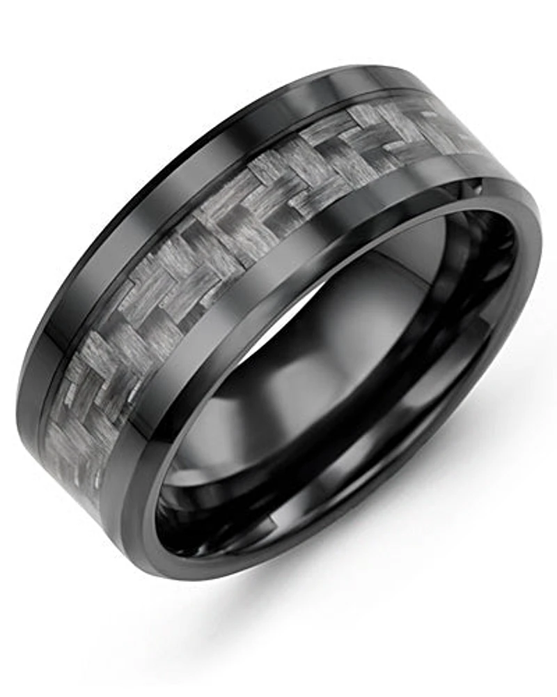 Mens Ceramic & Carbon Fiber Band