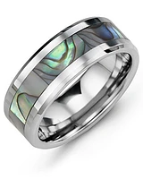 Mens Tungsten & Shell Inlay Band