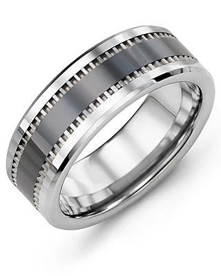 Mens Tungsten & Ceramic Band