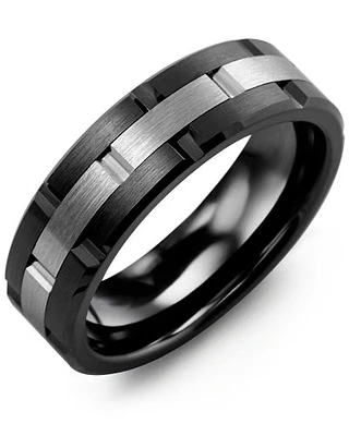 Mens Ceramic & Tungsten Band