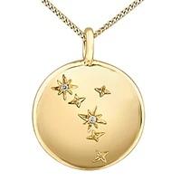 10k Yellow Gold Zodiac Diamond Pendant
