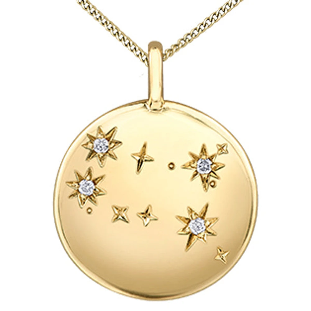 10k Yellow Gold Zodiac Diamond Pendant